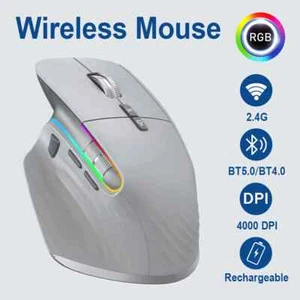 Multi-Device Wireless Mouse Bluetooth 5.0 &3.0 Mouse 2.4G Wireless Portable Mice - Picture 1 of 25