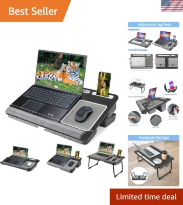 Escritorio de regazo para portátil con cojín, escritorio ajustable para portátil para sofá cama - Se adapta... Foto 1 de 4