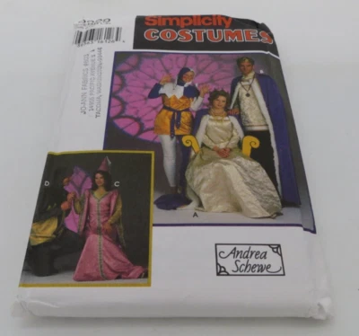 Simplicity Costumes Pattern 9229 King Queen Jester Medieval Size L XL Uncut - Image 1 of 4