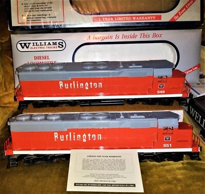 VINTAGE 70' WILLIAMS TRAIN 73205 BURLINGTON SD-45 POWER ENGINE & DUMMY Excellent - Image 1 of 4