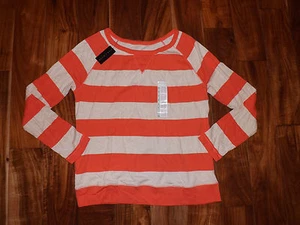 NWT Womens THE LIMITED Coral Biege Stripe Pullover Long Sleeve shirt XL - Picture 1 of 1