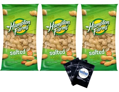 Peanuts in Shell Roasted and Salted - (3 Pack) 10 oz Bag - Hampton Farms Salted - Image 1 of 4