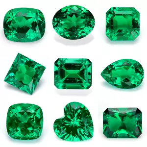 AGL Lab-Grown Colombian Emerald Emerald Cut Hand-Cut Ethical Gemstone Free Ship - Picture 1 of 28