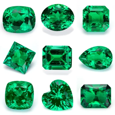 AGL Lab-Grown Colombian Emerald Emerald Cut Hand-Cut Ethical Gemstone Free Ship - Image 1 of 4
