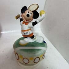 Vintage Schmid Mickey Mouse Playing Tennis Rotating Music Box