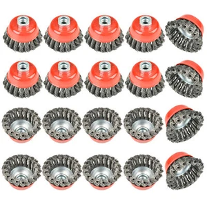 Eisen20Pack Cepillo de taza de alambre giratorio de 3"" Cepillo de rueda de 5/8"-11 hilos para amoladora angular - Imagen 1 de 6