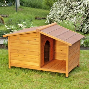 Small Outdoor Wooden Dog Kennel House Raised With Pitched Roof Weather Proof - Picture 1 of 4