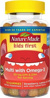 Primer suplemento dietético multivitamínico sin gluten para niños Nature Made, 70 gomitas Foto 1 de 4