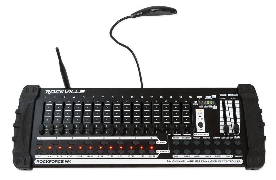 Rockville ROCKFORCE W4 384 Channel Wireless DMX Lighting Light Controller+MIDI - Image 1 of 4