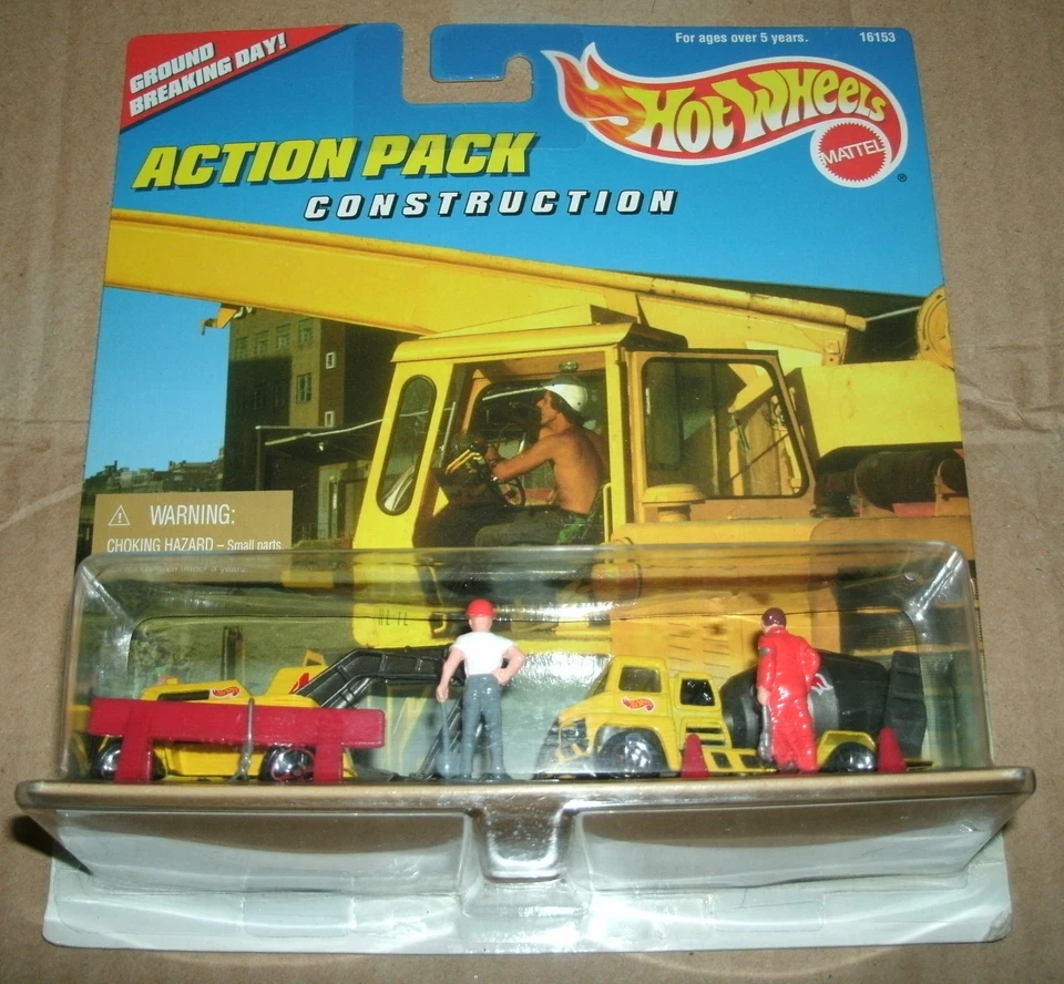 Paquete de acción Hot Wheels 1996 escala 1/64 conjunto de equipo de construcción Mattel 16153 Foto 1 de 3