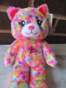 Build A Bear Mini Confeti Gatito Gato 9" -Rosa Estrás Corazón Dije Collar - Imagen 1 de 4