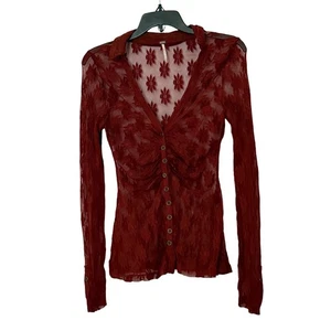 Free People Empress Rock Blumenfelder Spitze Button Down Shirt Top - XSmall - Bild 1 von 4