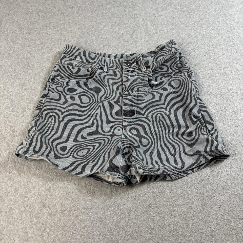 Pantalones Cortos de Jeans Ragged Priest Para Mujer 26 Azul Negro Tiro Alto Denim Psicodélico Boho Foto 1 de 4