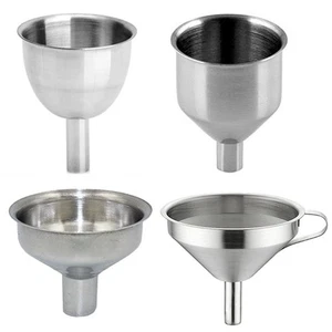 Stainless Steel Kitchen Funnel For Filling Small Bottles Liquid Oil Transfer - Picture 1 of 13