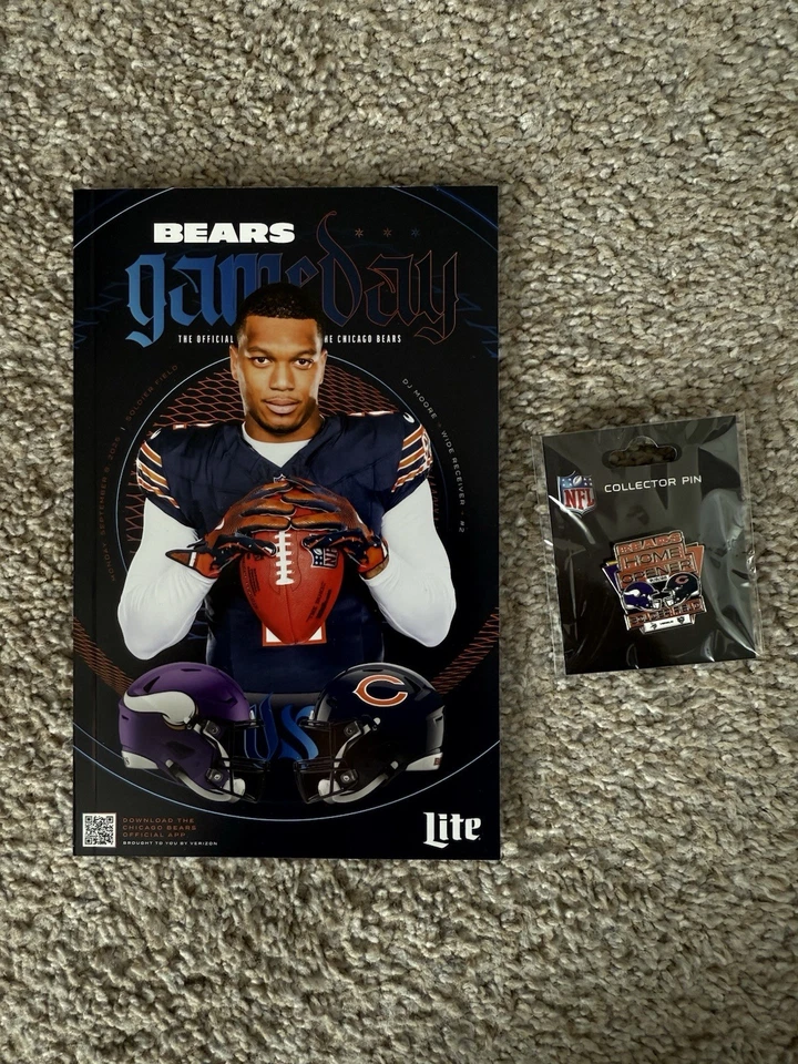 Minnesota Vikings Chicago Bears PIN DÍA DEL JUEGO Y PROGRAMA EXCLUSIVO 9/8/25 Foto 1 de 2