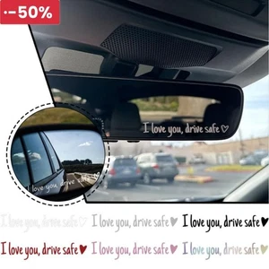Pegatina de espejo I Love You Driving Safe en forma de corazón pegatinas automáticas decoración💦 - Imagen 1 de 18