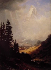 Stampa artistica archivio Albert Bierstadt Il Cervino 1850 17"x 22" - Foto 1 di 1