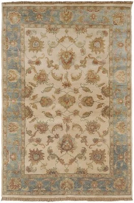 2x3 Carpet Ivory Leaves Vines Flowers Bordered Door Mat TIM-7913 - Aprx 2' x 3' - Image 1 of 3