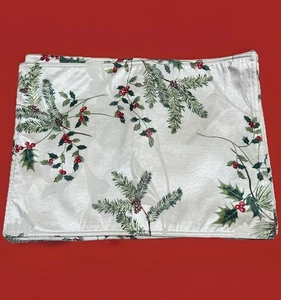 Set 8 tovagliette natalizie quadrate San Nicola in tessuto rettangolari agrifoglio ed edera - Foto 1 di 13