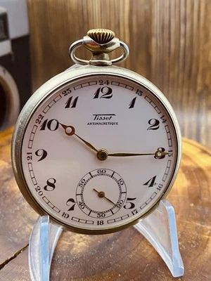 Vintage Tissot Open Face Antimagnetique Swiss Pocket Watch - Working #8871 - image 1 of 4
