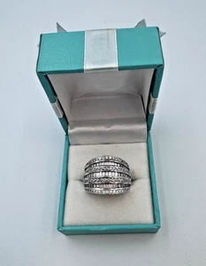 Diamonique Alison Epiphany Platinum Clad Sterling Silver Ring 2.1ct NEW Size Q - Picture 1 of 9