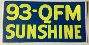 VINTAGE 1970’s 93.3 WQFM SUNSHINE Milwaukee Rock Station Bumper Sticker Decal - Picture 1 of 2