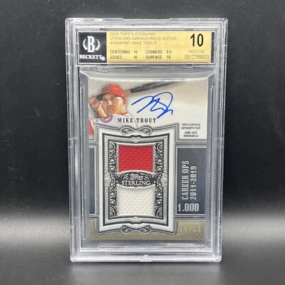Mike Trout 2020 Topps Sterling Relics Auto BGS Pristine 10/10 - Image 1 of 4