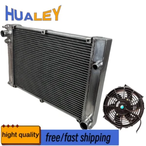 2ROW For 1985-91 1989 PORSCHE 944 2.5L TURBO S2 3.0L AT/MT Aluminum Radiator+fan - Picture 1 of 10