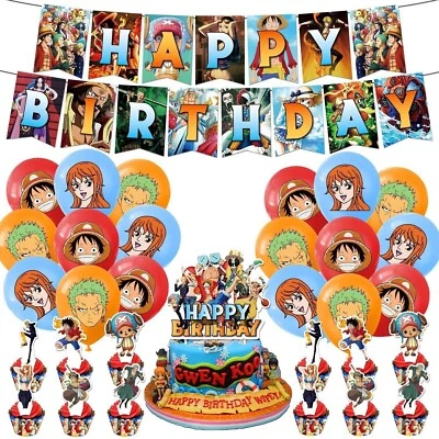 46pcs Japanese Anime One Piece Birthday Party Decorations Supplies Set - image 1 of 4