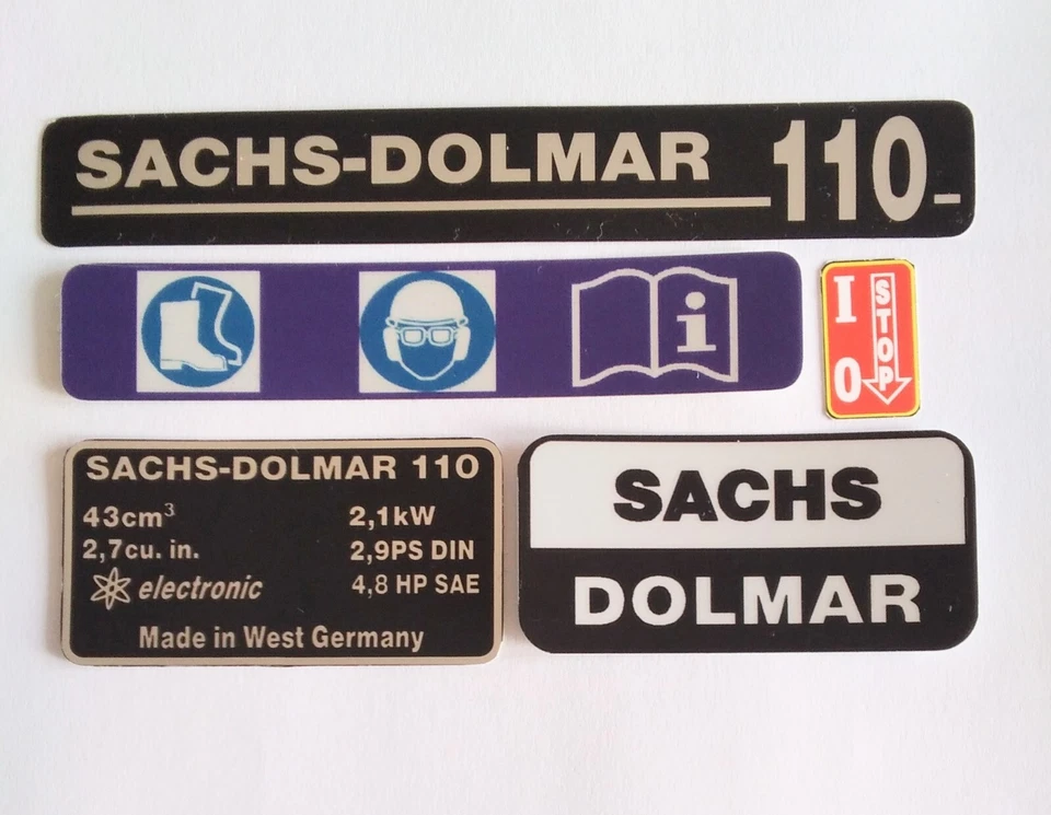 Aufklebersatz für Sachs-Dolmar 110 Motorsäge - Bild 1 von 1