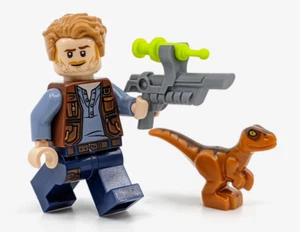 LEGO Jurassic World: Owen Grady with Baby Raptor and Tranquilizer Gun Plastic - Picture 1 of 1