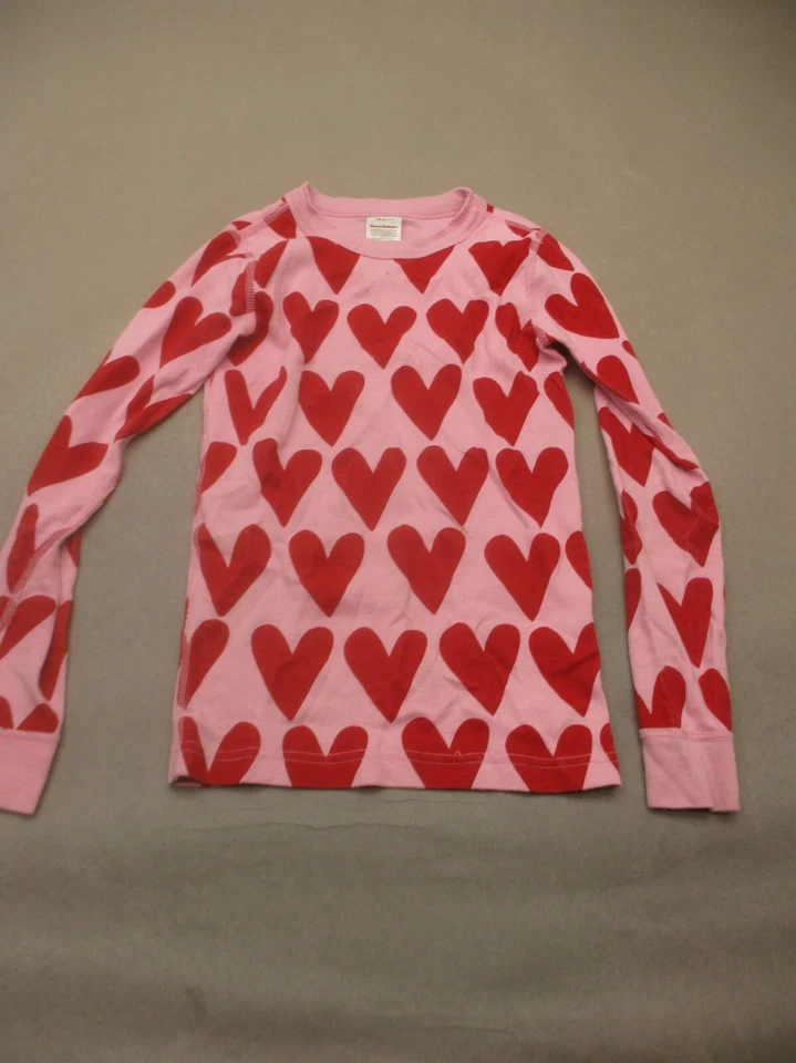 Top pijama tejido 100 % algodón orgánico corazón rosa niñas Hanna Andersson talla 8 494 Foto 1 de 4