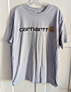 Carhartt Men's Medium Short Sleeve Loose Fit T Shirt K195 Grey logo Workware - Bild 1 von 4
