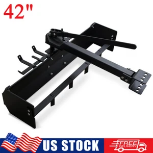 42" Tow Behind Box Blade Scraper Yard Garden ATV UTV Tractor Mower Steel Blade - Picture 1 of 15