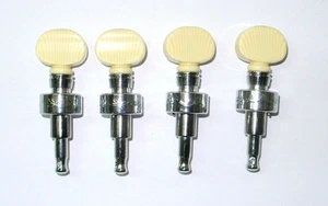 4 string banjo tuning pegs, Chrome plated, Acrylic Ivory color button, 328CX-BI - Picture 1 of 4