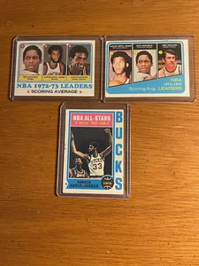 Kareem Abdul-Jabbar Lot (3) 1972-73 #172 & 1973-74 #154 & 1974-75 #1 EX BV$150 - Picture 1 of 1