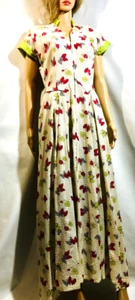Vintage 1940s Margy Jane Creation Silk Dress Zipper Size Tall M - L Dimple Silk - Bild 1 von 24