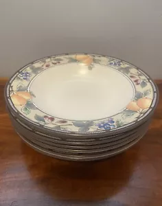 *NEW* Set of 6 MIKASA Intaglio Garden Harvest Salad Luncheon Plates Fruit CAC29 - Picture 1 of 4
