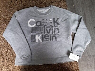Brand New Ladies Authentic CALVIN KLEIN Grey Sweatshirt Size XS • 5.99€