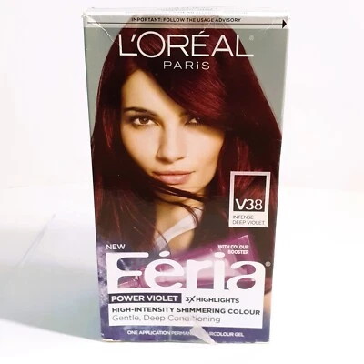 L'oreal Paris FERIA V38 INTENSE DEEP VIOLET 3X HIGHLIGHTS HIGH-DENSITY SHIMMERIN - Image 1 of 4