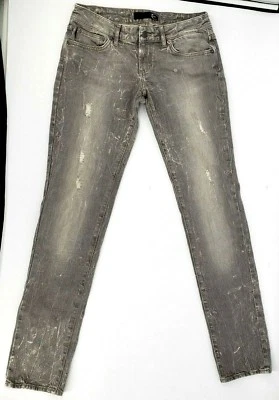 Just Cavalli Jeans Mens Size 28 W 34 L US Gray Distressed Skinny Italy  - Image 1 of 4
