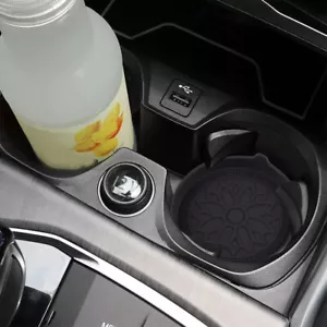 2Pcs Black Car Cup Holder Anti-Slip Insert Coaster Pad Mat Car Accessories - Picture 1 of 6