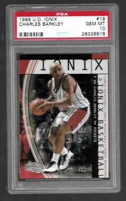 1999 UPPER DECK IONIX BASKETBALL CARD #19 HOF CHARLES BARKLEY PSA 10 POP 4  - Image 1 of 4