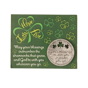 Religious St. Patrick’s Day God’s Blessing Pocket Tokens with Card - 12 Pc. - Picture 1 of 1