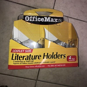 4 pk Leaflet Holder Bi-fold 4.25" Literature Holder Clear Acrylic Wall Mountable - Picture 1 of 3