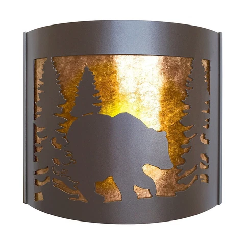 PD Metals BS009FR Bear Interior Right Facing Large Wildlife Series Wall Sconce Cover