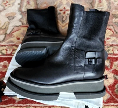 Botas de plataforma de cuero negras Robert Clergerie talla 8/38,5 nuevas sin caja Foto 1 de 4