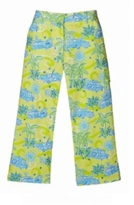 LILLY PULITZER KELP GREEN CUISIN' MALIBU CAPRI 6 $160