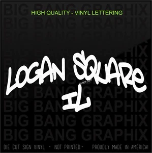 Logan Square Chicago Illinois Decal Sticker Home City Native Born Chicagoan Love - Picture 1 of 3