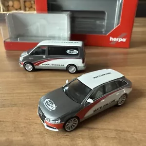 Herpa 1:87 Audi A4 Avant + VW T6 Segnale Pubblicità / Mattlook.com 027601 - Foto 1 di 5
